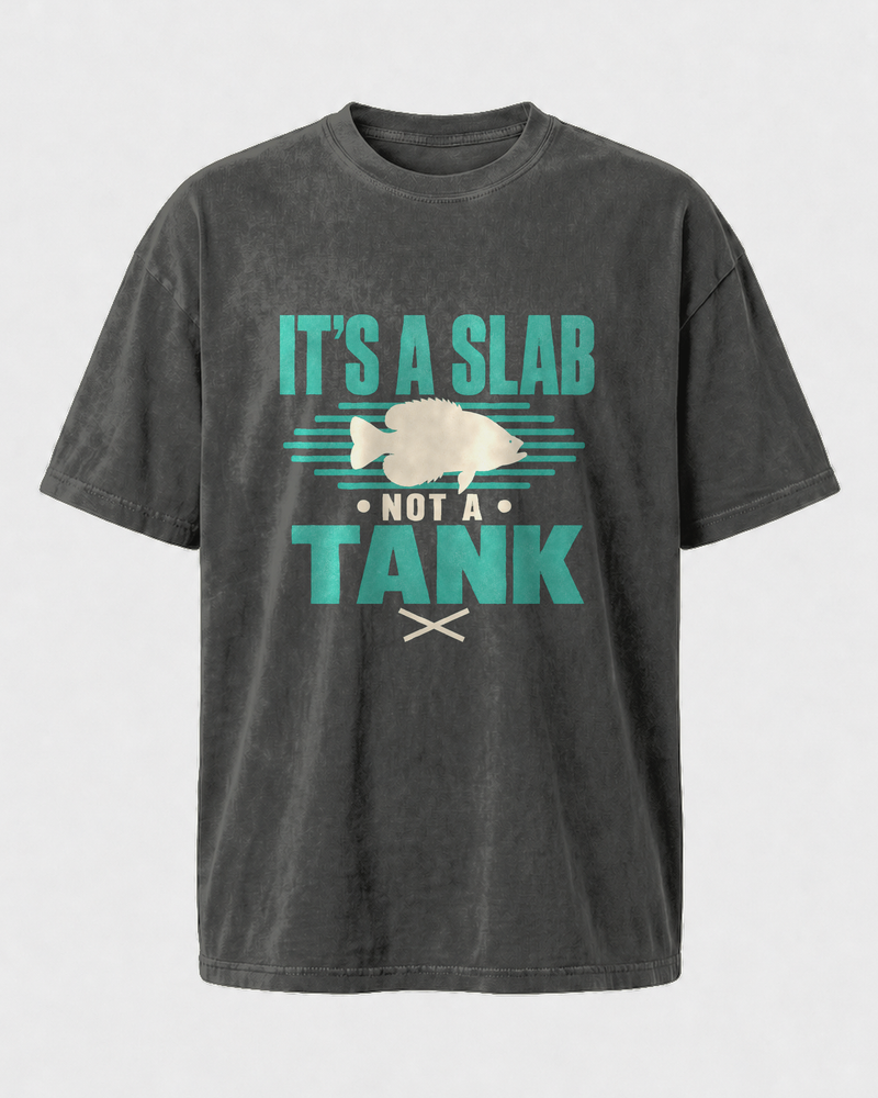 It's A Slab Not A Tank Two Tone washed tee — washed black, front