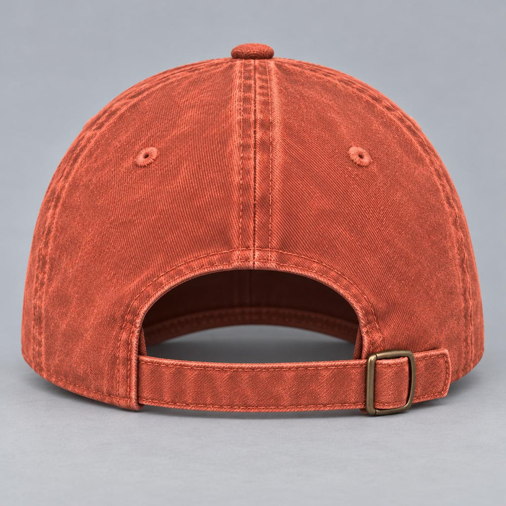 Jumping Bass Embroidered Hat — Orange — back strap