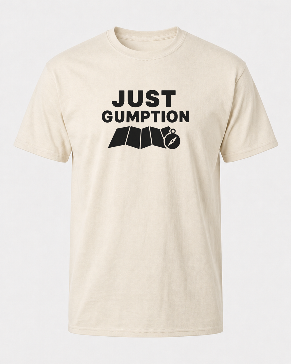 Just Gumption Bold tee — bone, front