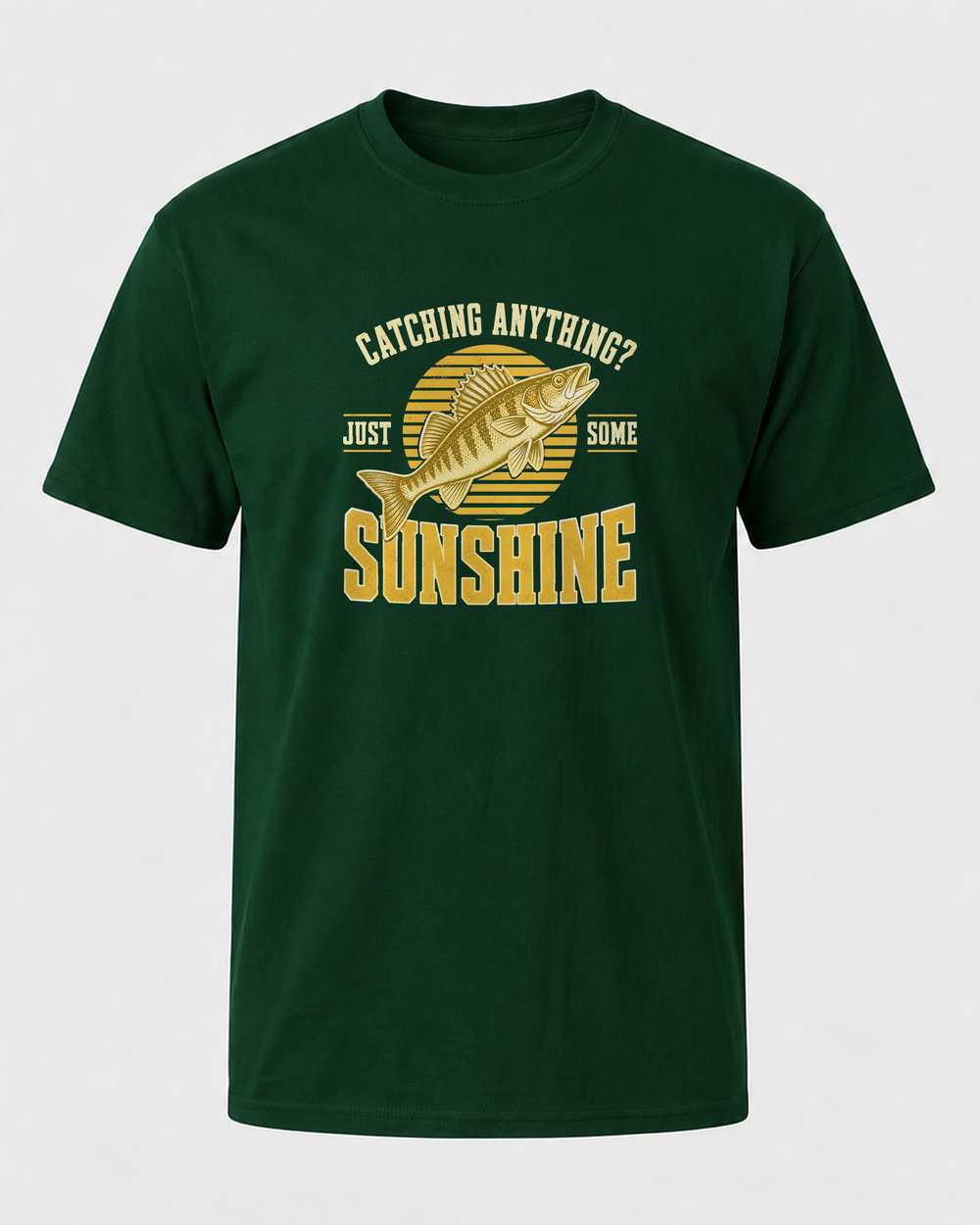 Just Some Sunshine tee — forest, front