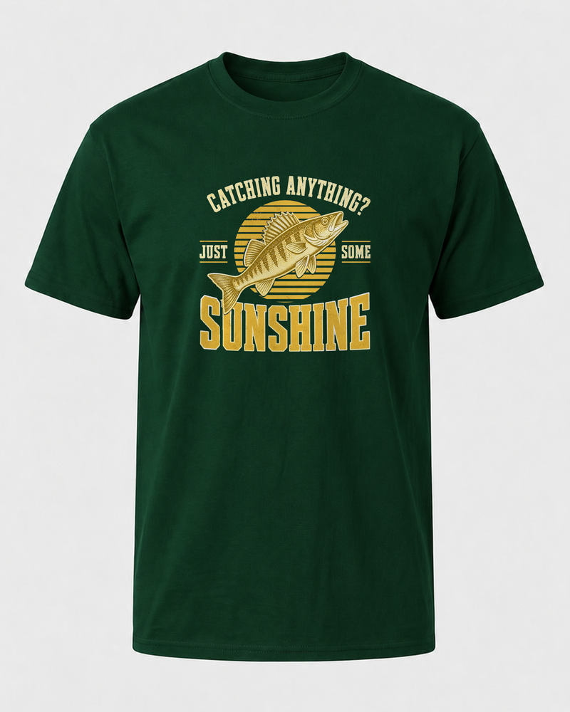 Just Some Sunshine tee — forest, front