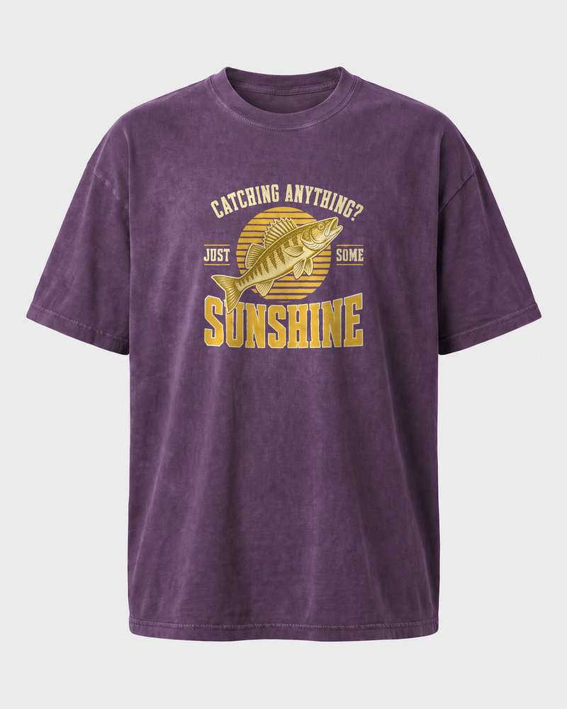 Just Some Sunshine washed tee — washed violet, front