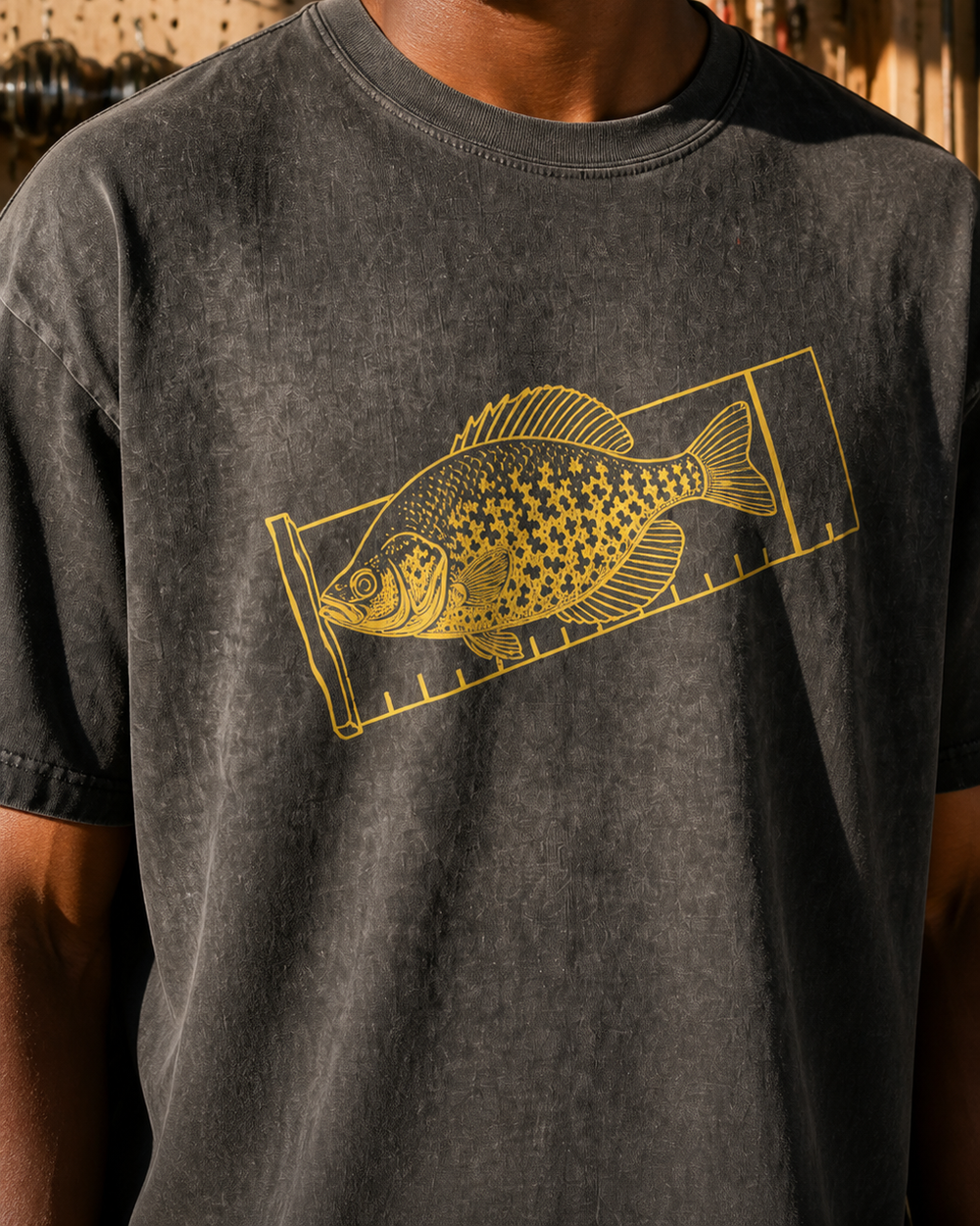 Keeper washed tee — washed black, worn, side