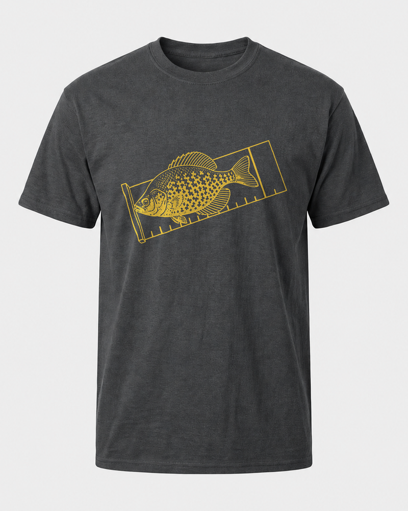 Keeper tee — dark heather, front