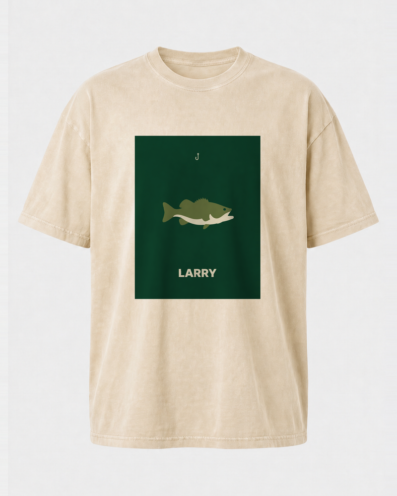 Larry washed tee — washed bone, front