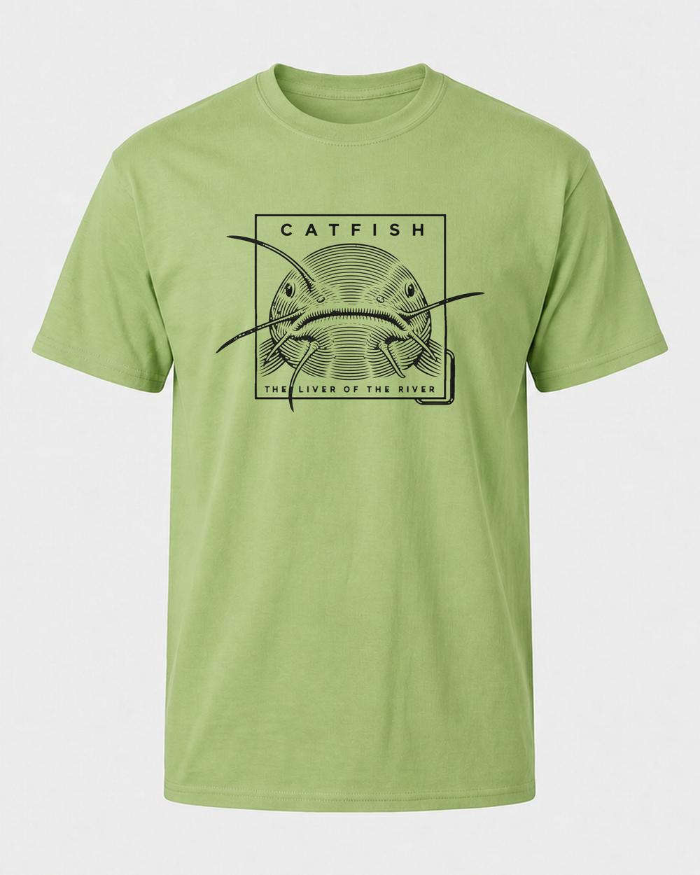 Liver Of The River tee — kiwi, front