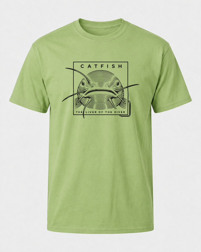 Liver Of The River tee — kiwi, front