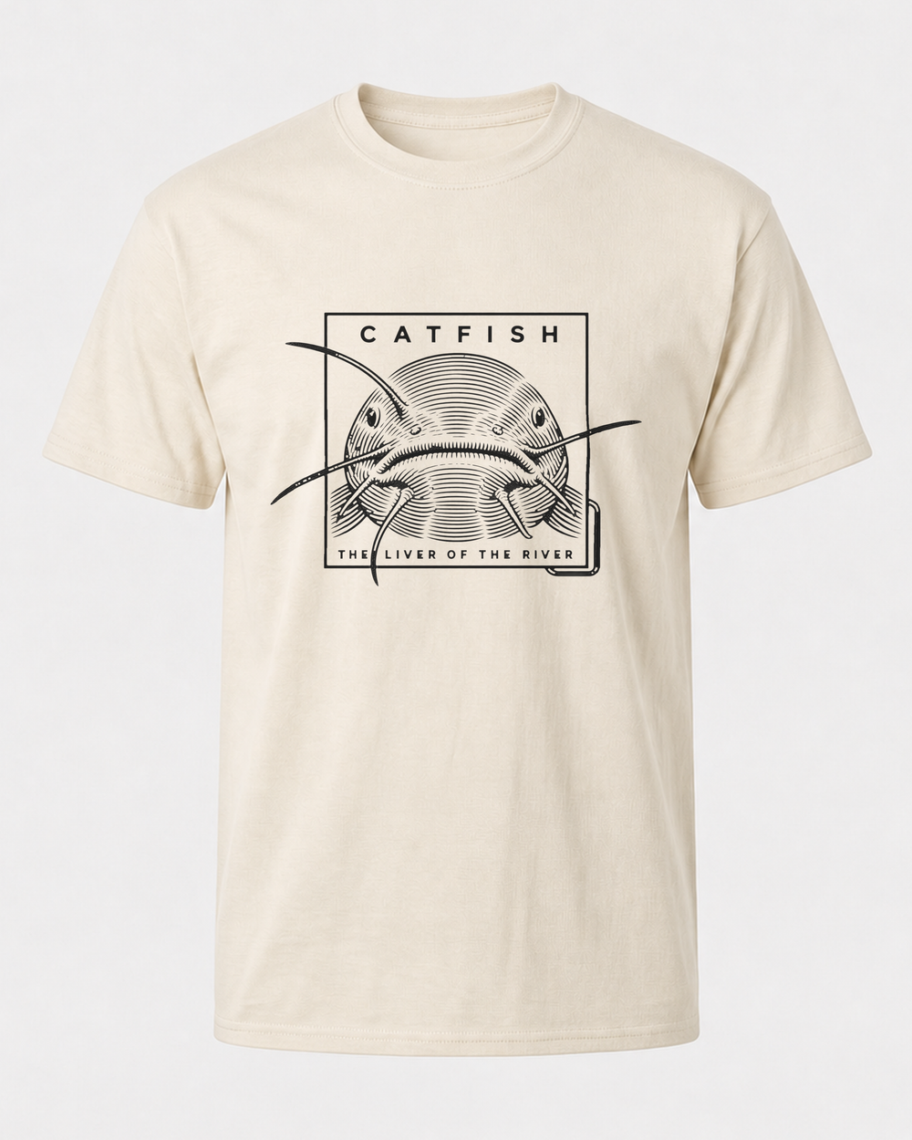 Liver Of The River tee — bone, front