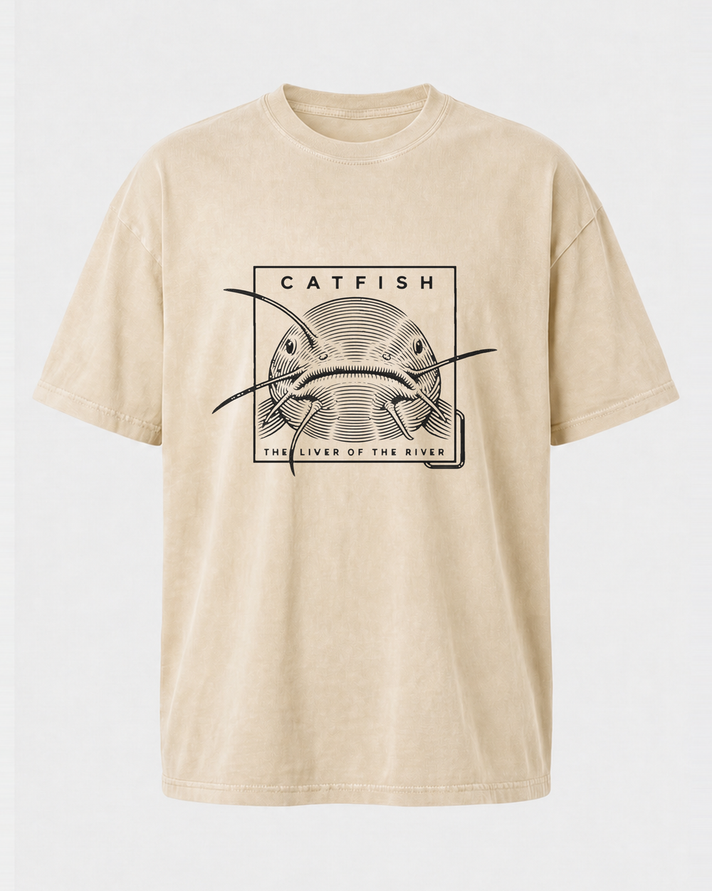 Liver Of The River washed tee — washed bone, front