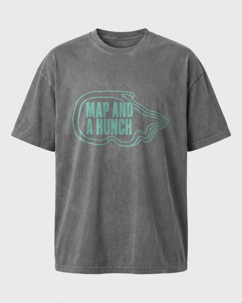 Map And A Hunch washed tee — washed charcoal, front