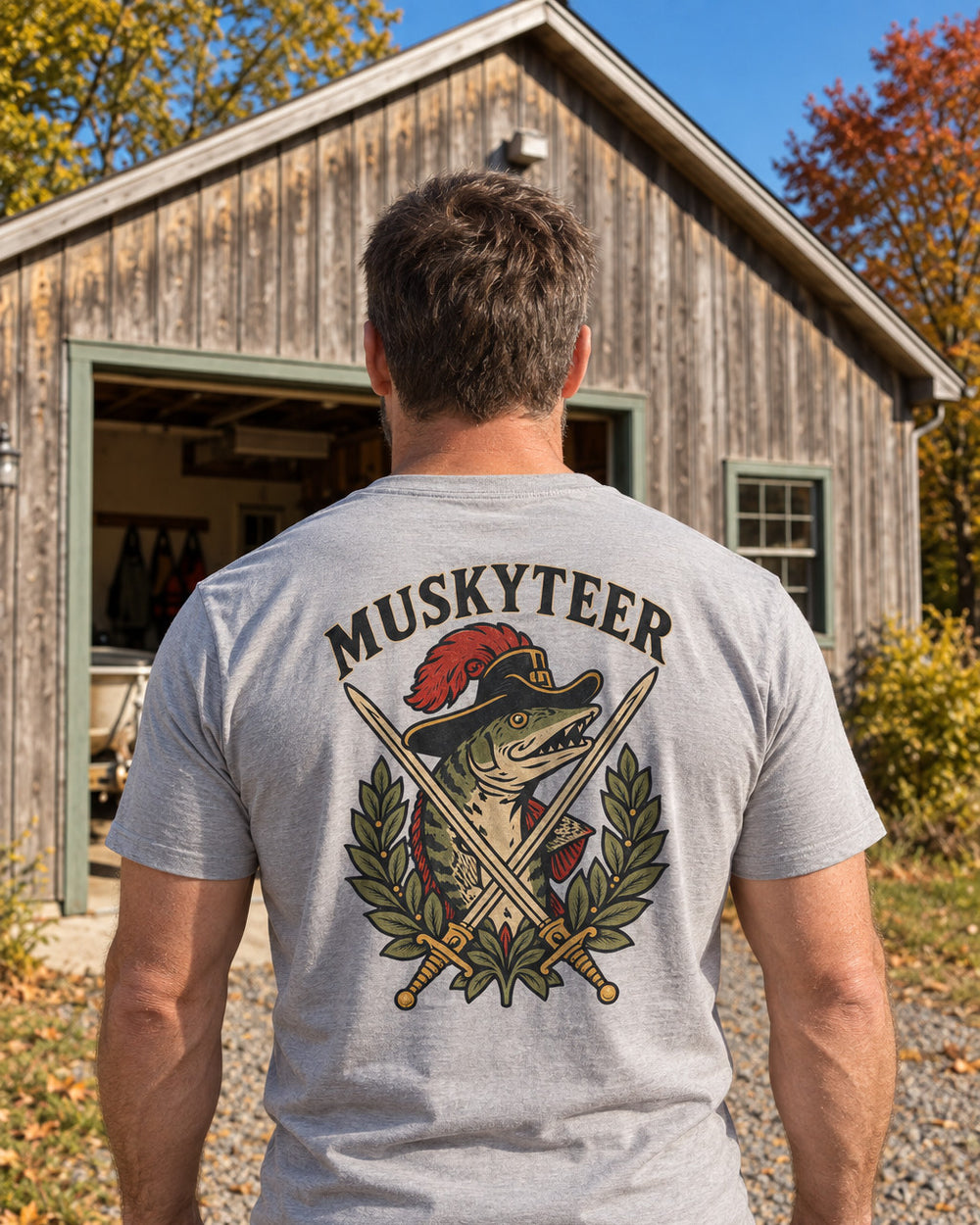 tee sports grey model front