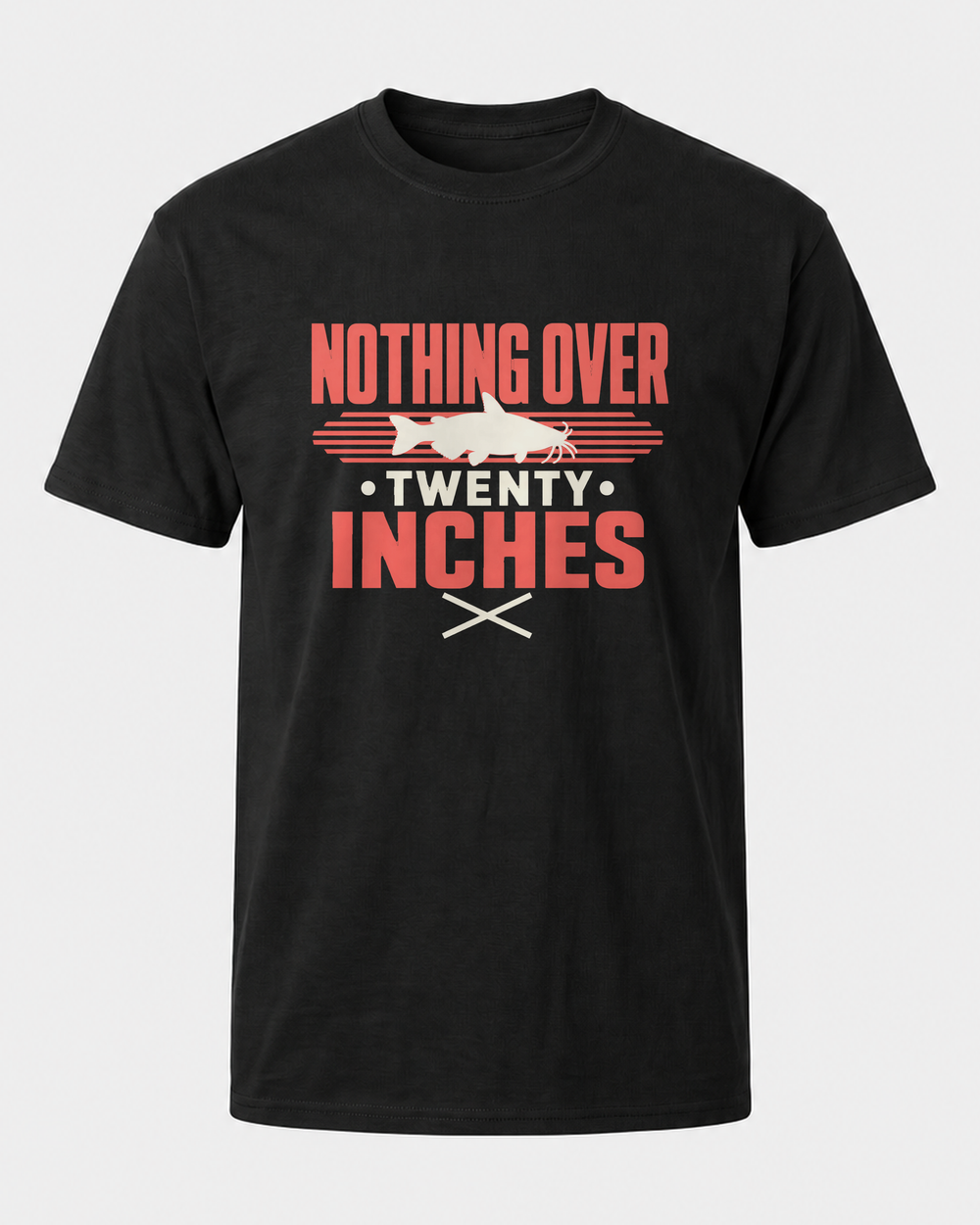 Nothing Over Twenty Inches Two Tone tee — black, front