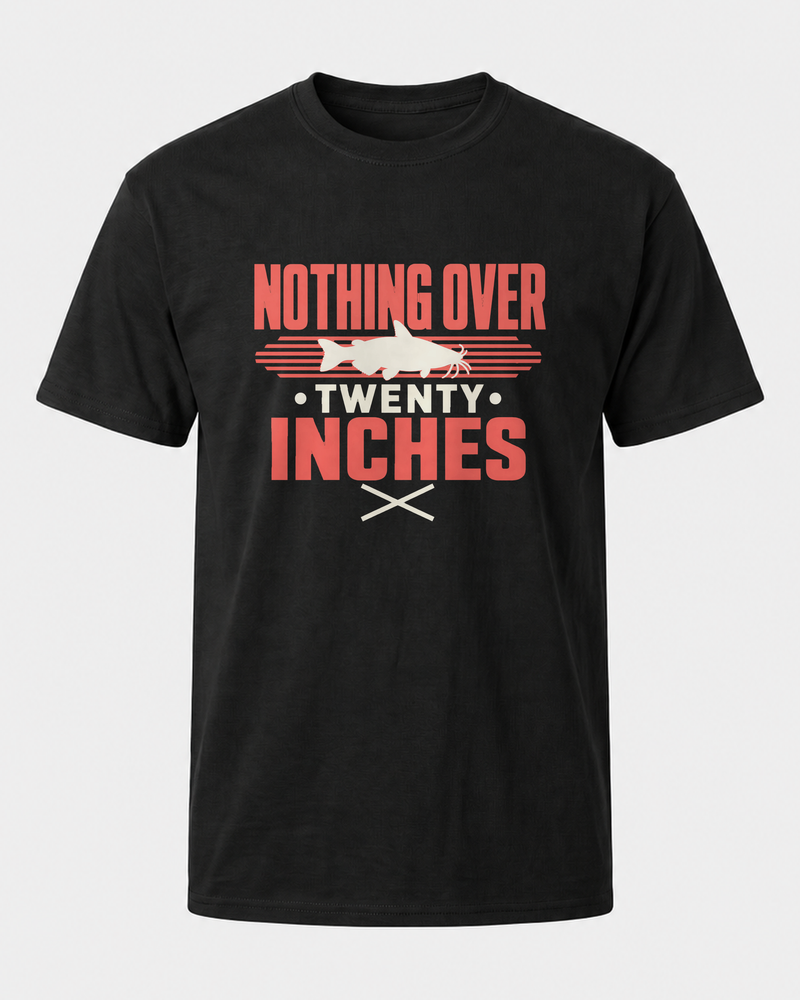 Nothing Over Twenty Inches Two Tone tee — black, front