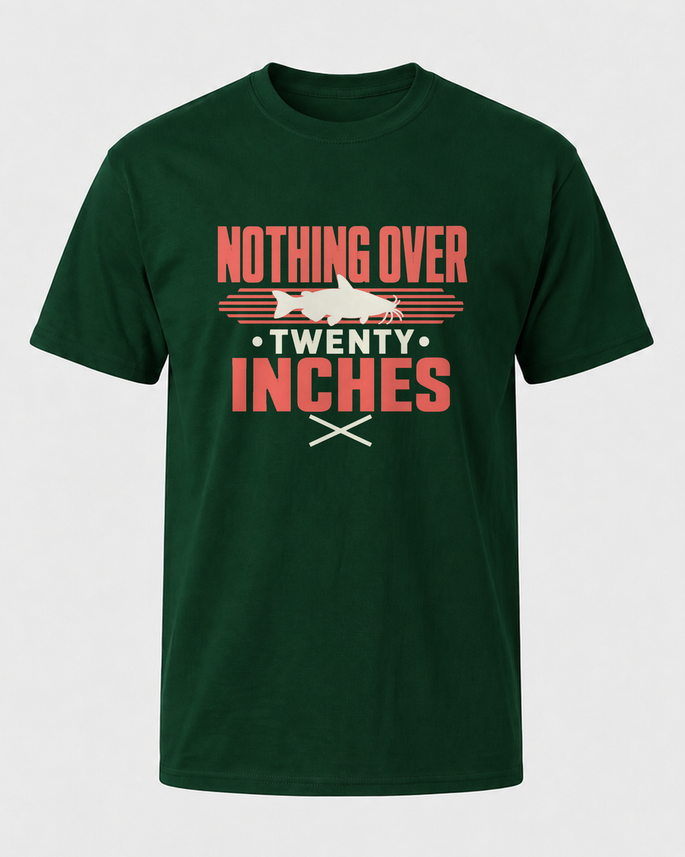 Nothing Over Twenty Inches Two Tone tee — forest, front