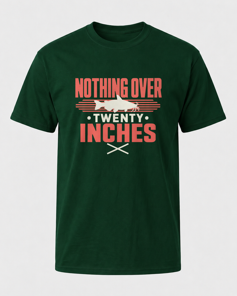 Nothing Over Twenty Inches Two Tone tee — forest, front