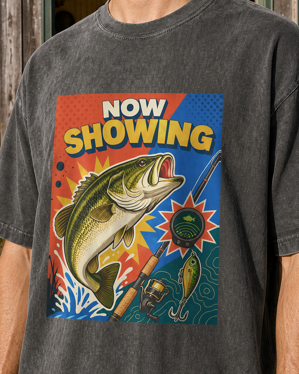 Now Showing washed tee — washed black, worn, side
