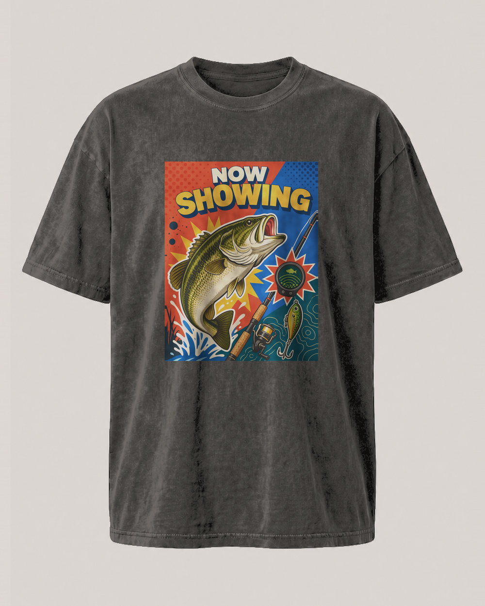 Now Showing washed tee — washed black, front