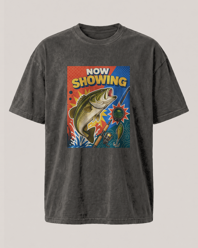 Now Showing washed tee — washed black, front