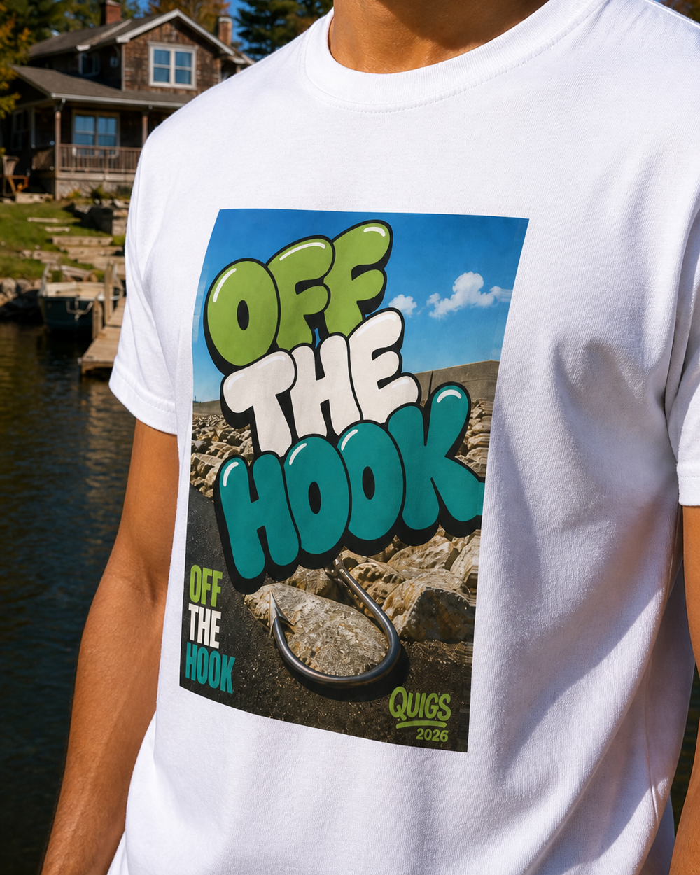 Off The Hook tee — worn, side