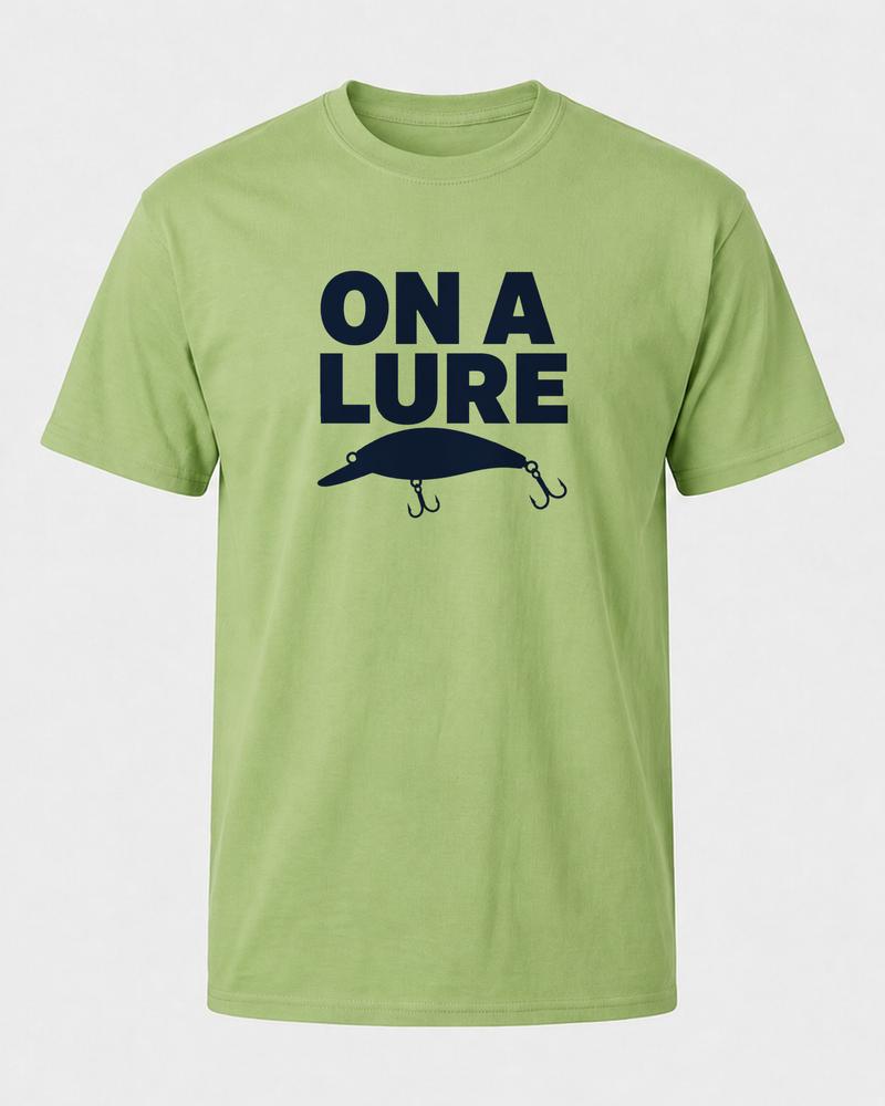 On A Lure Bold tee — kiwi, front