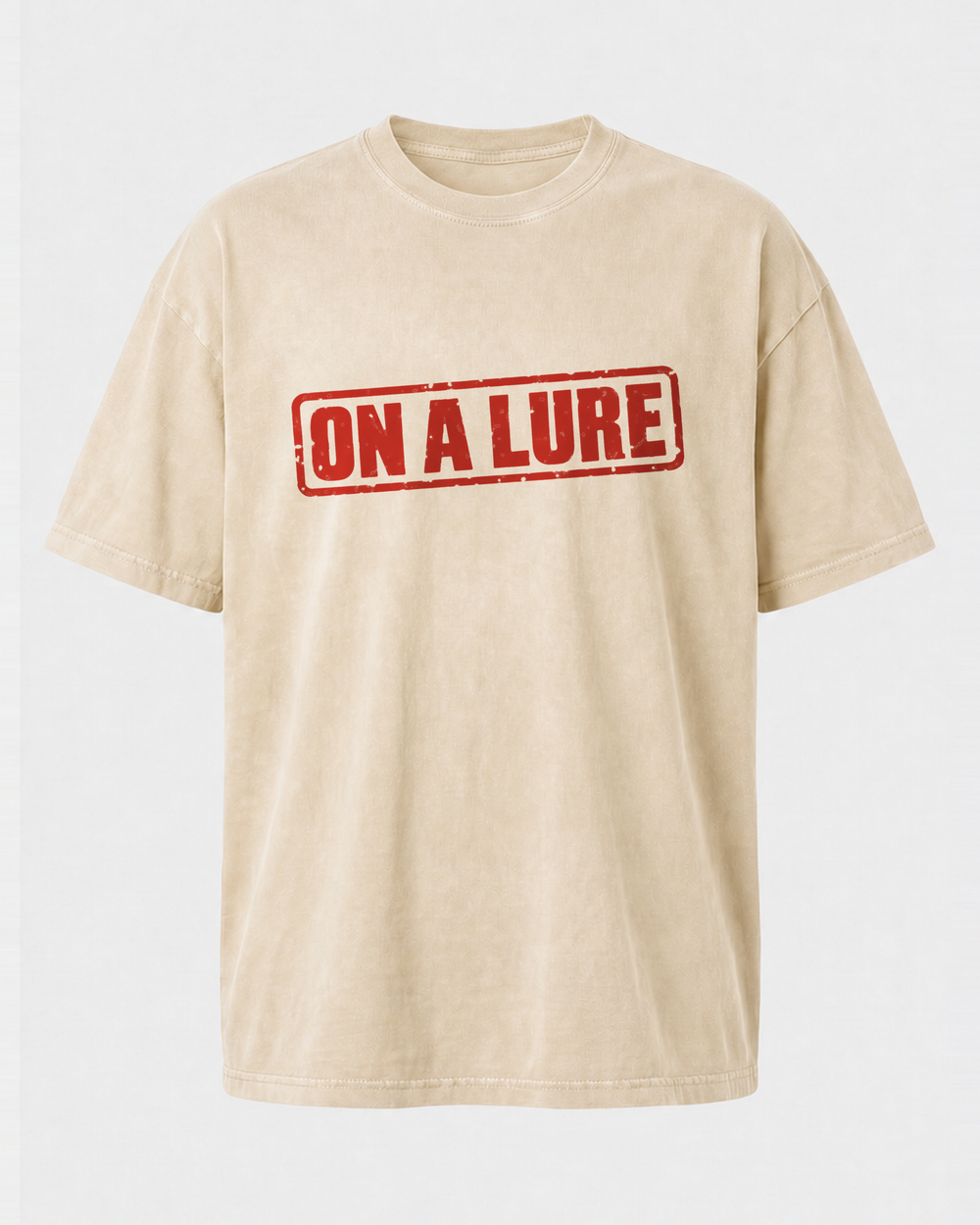 On A Lure washed tee — washed bone, front