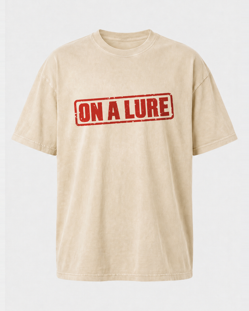On A Lure washed tee — washed bone, front