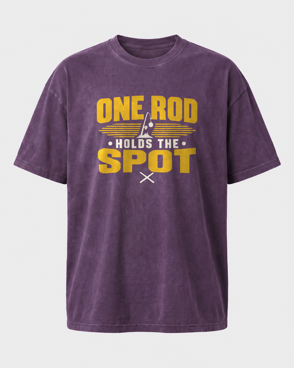 One Rod Holds The Spot Two Tone washed tee — washed violet, front