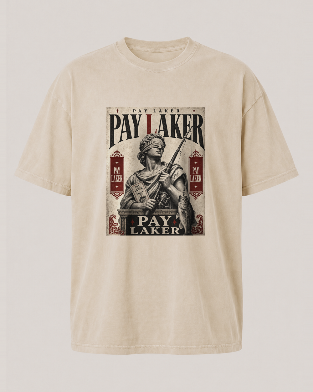 Pay Laker washed tee — washed bone, front