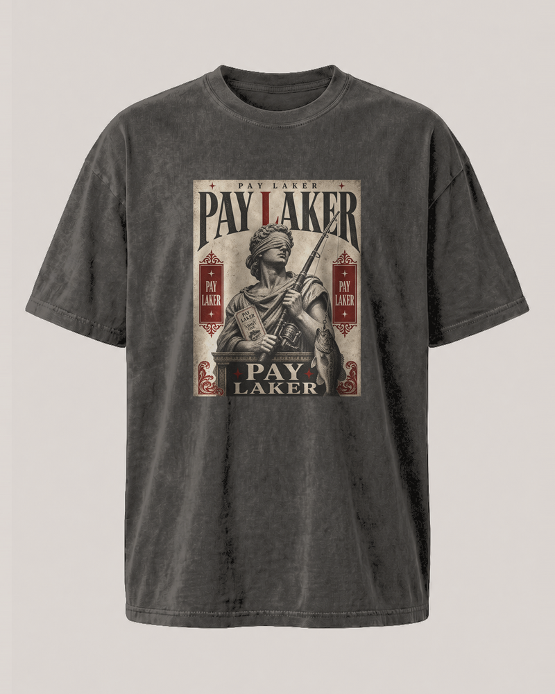 Pay Laker washed tee — washed black, front