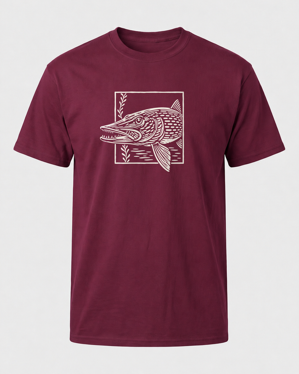 Pike Breaking Frame tee — maroon, front
