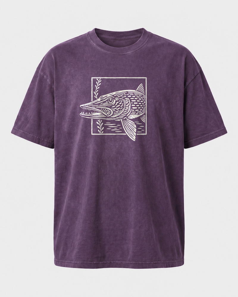 Pike Breaking Frame washed tee — washed violet, front