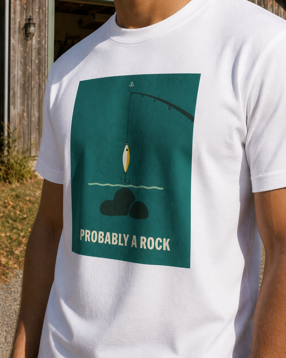 Probably A Rock tee — worn, side