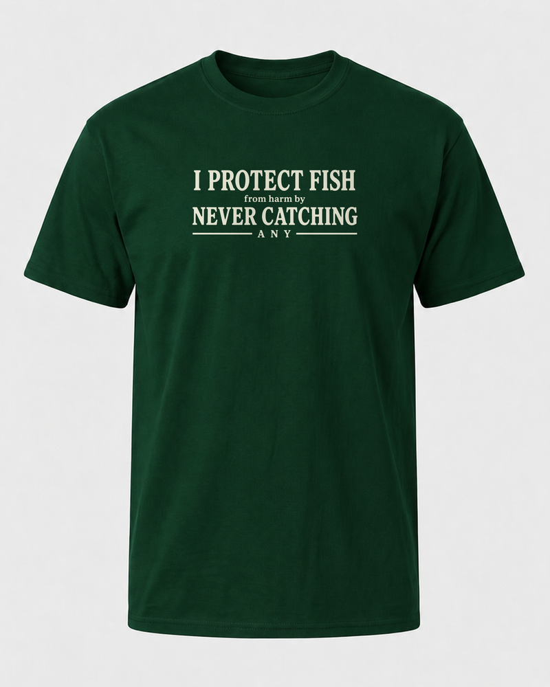 Protect Fish tee — forest, front