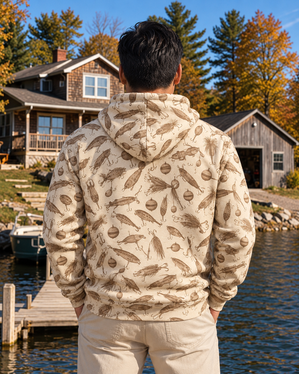Vintage Lures All-Over Print Hoodie — front