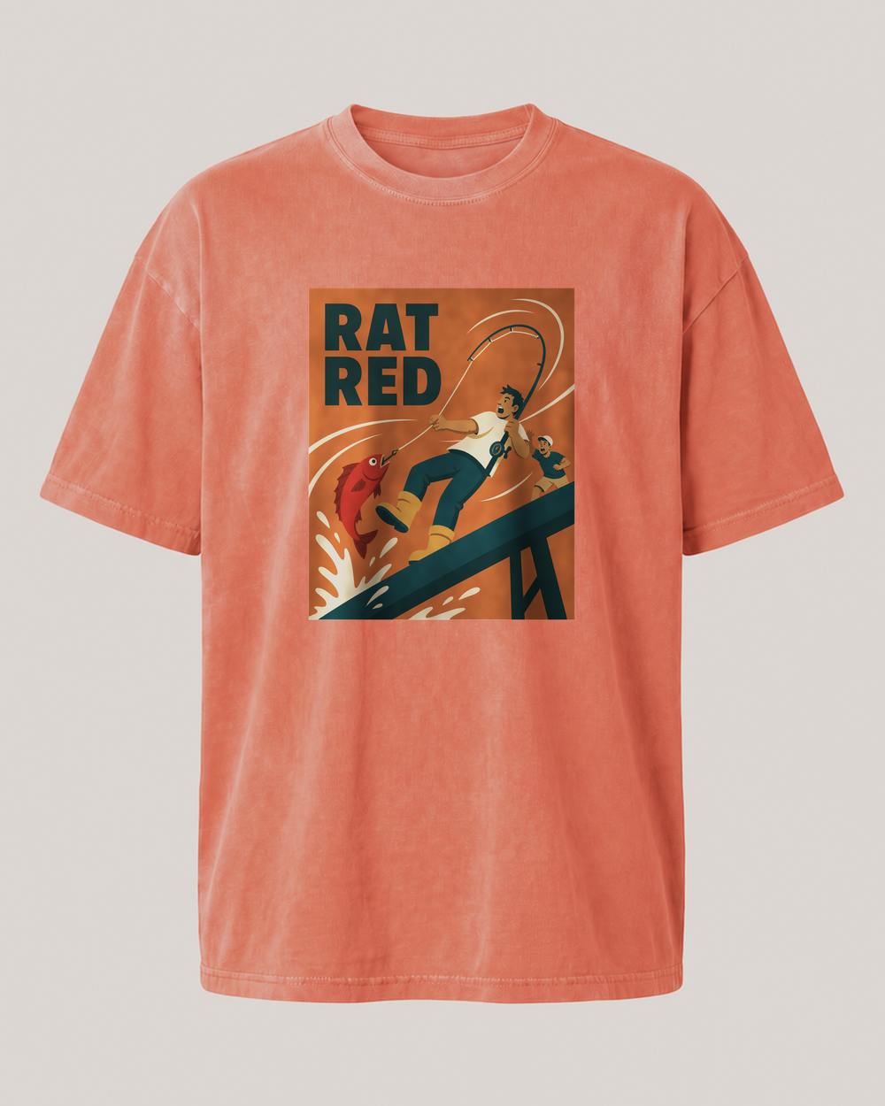 Rat Red washed tee — front