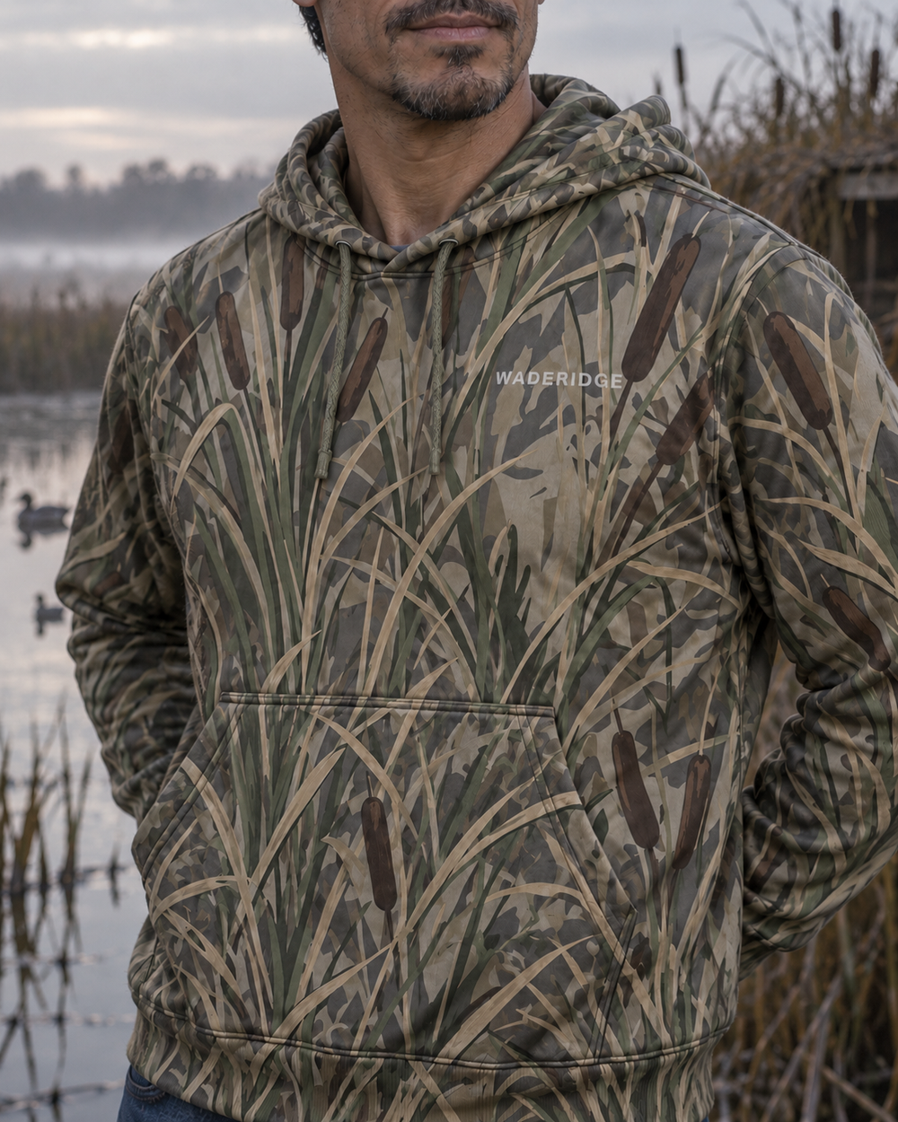 Retriever Hunting Partner Custom All-Over Print Hoodie — model angle