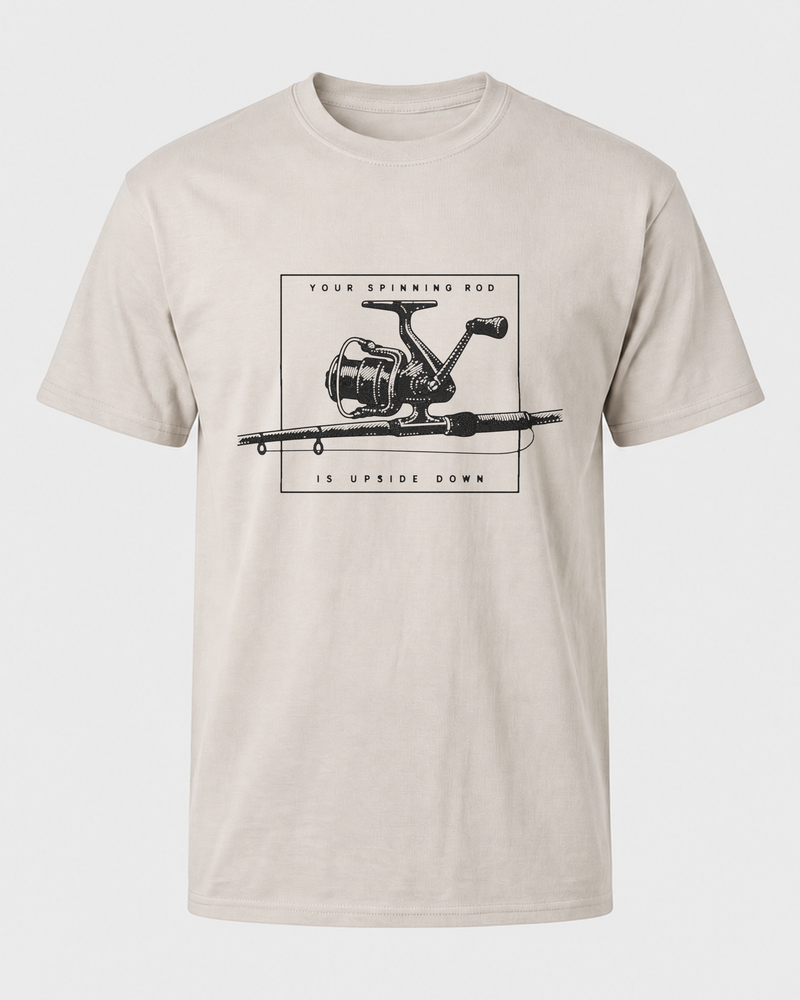 Rod Upside Down tee — sand, front