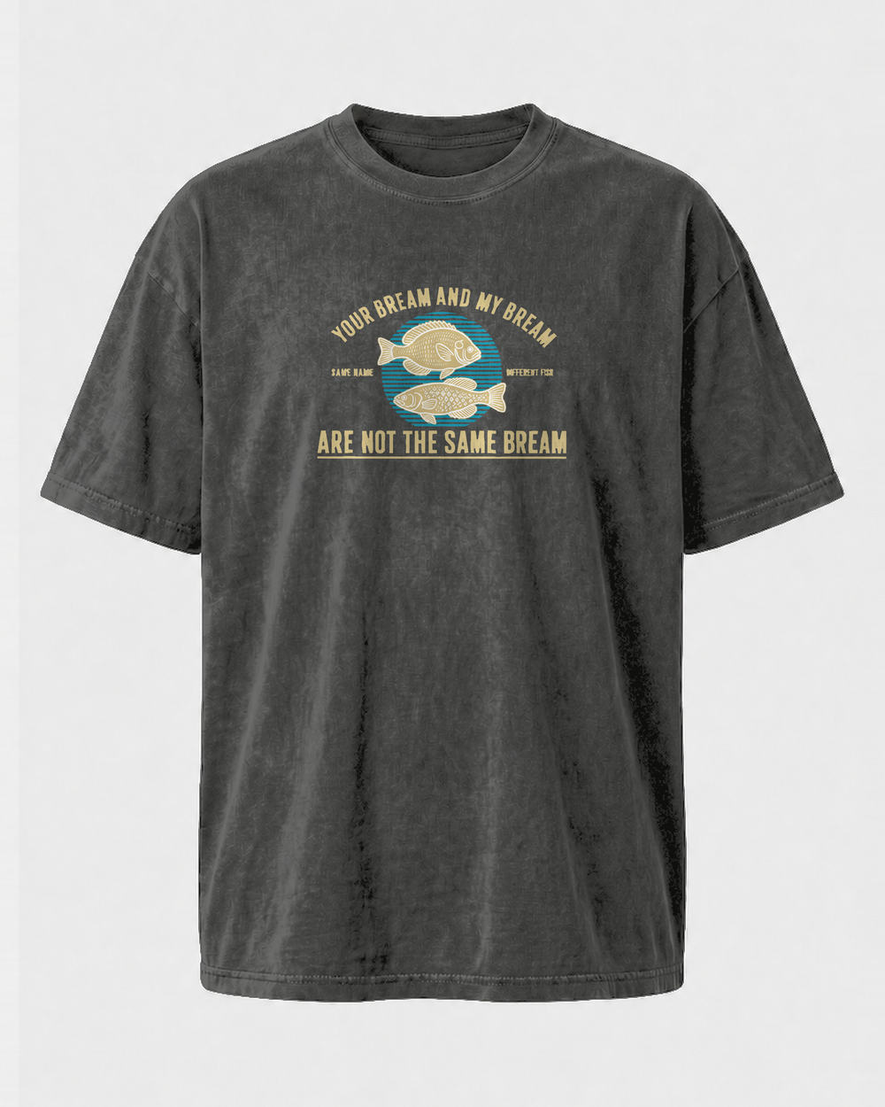 Not The Same Bream washed tee — washed black, front