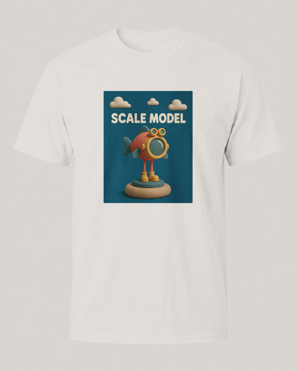Scale Model tee — worn, front