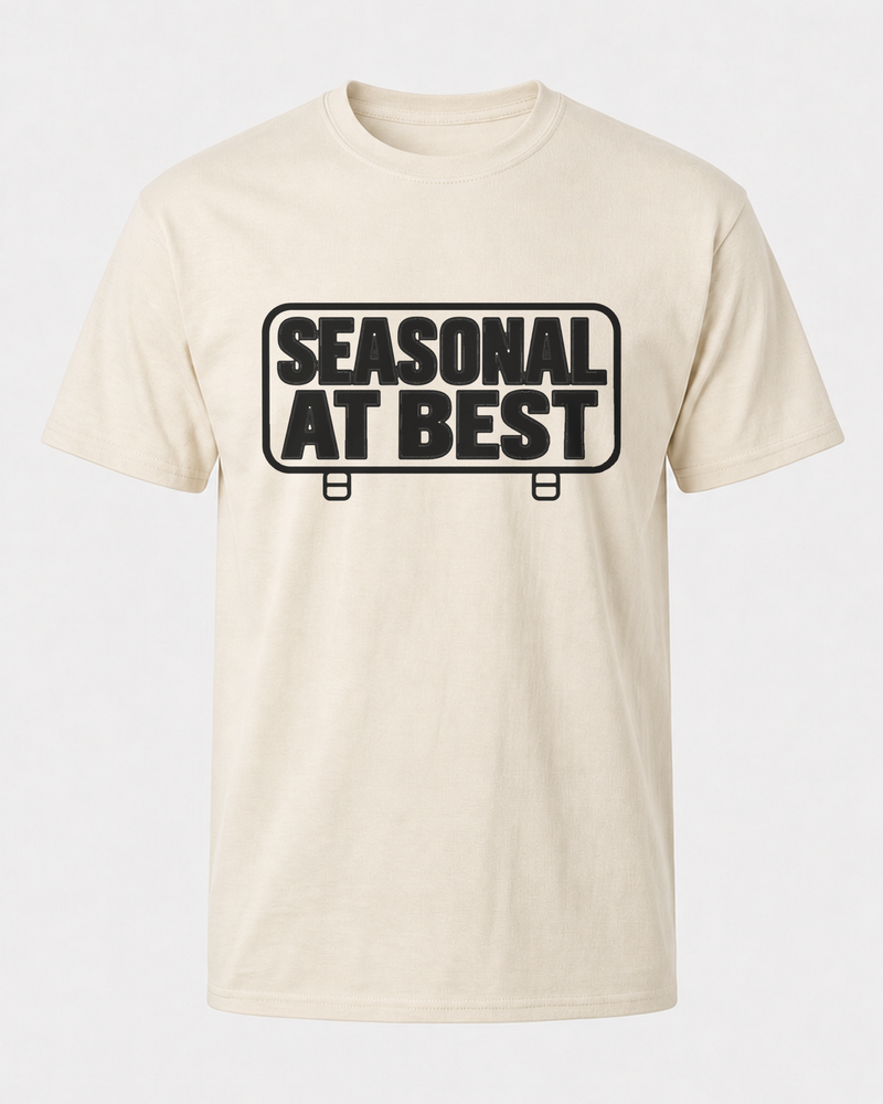 Seasonal At Best tee — bone, front