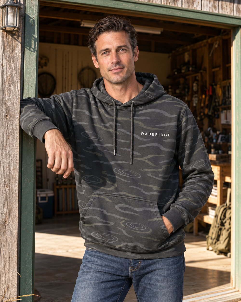 She Said Fishing Or Me Hook Heart All-Over Print Hoodie — model front