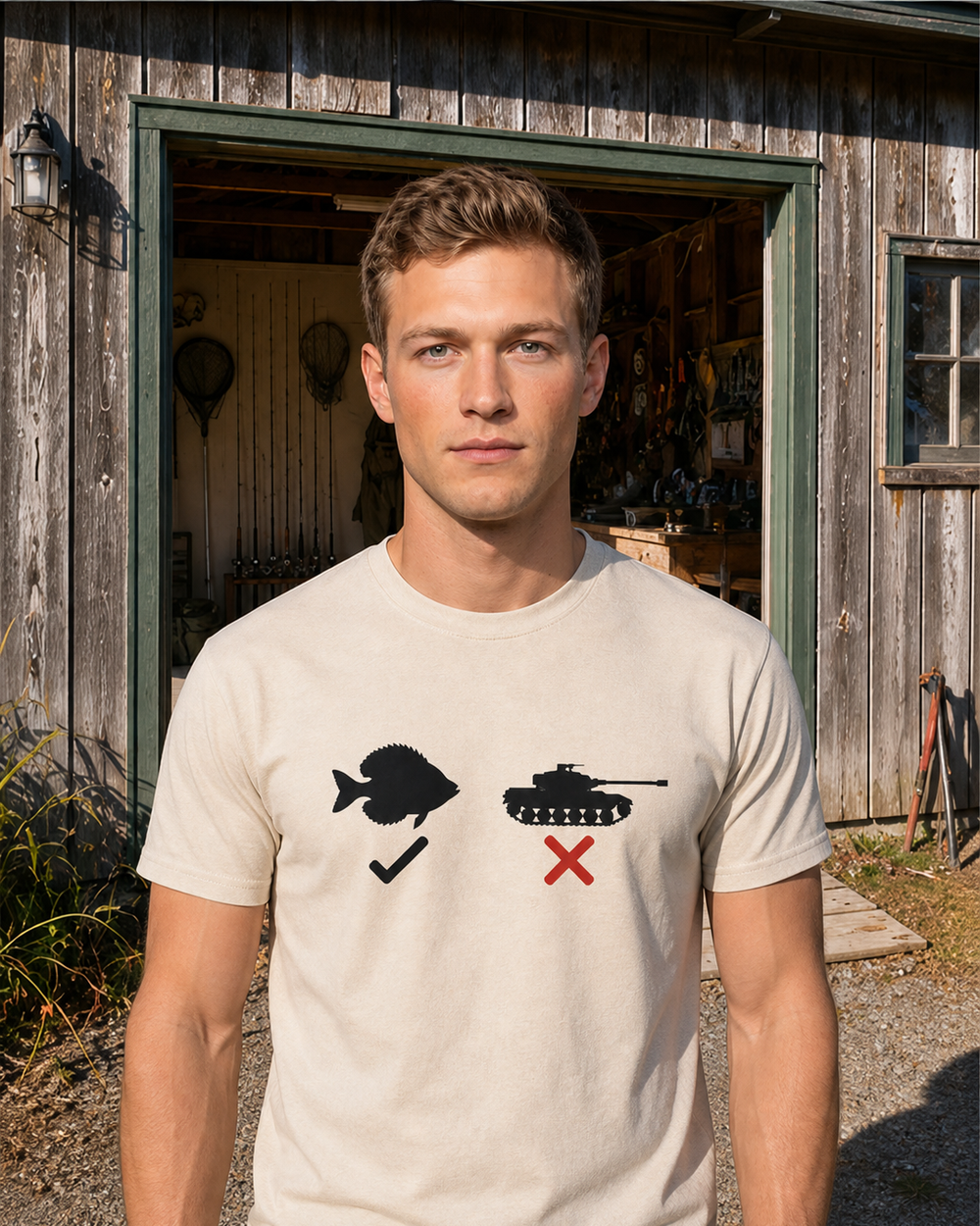 Slab, Not Tank — Symbol tee — bone, worn, front
