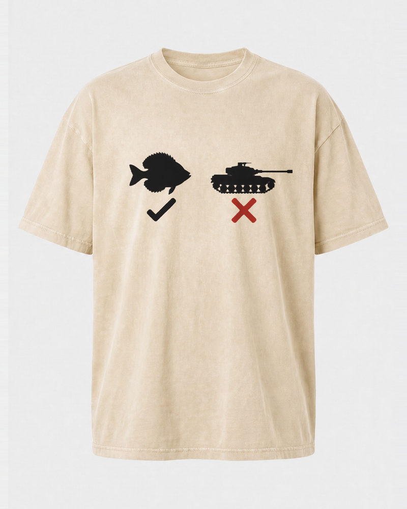 Slab, Not Tank — Symbol washed tee — washed bone, front