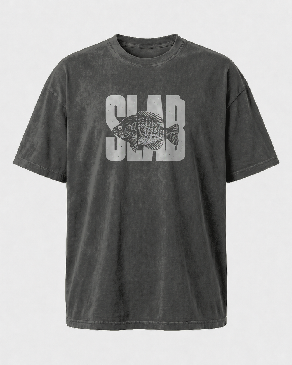 Slab washed tee — washed black, front