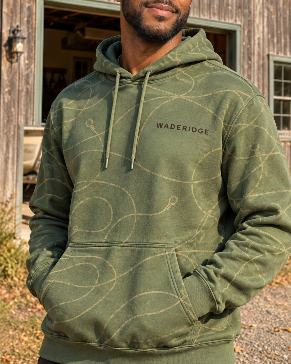 Sorry For What I Said While Untangling My Line All-Over Print Hoodie — model angle