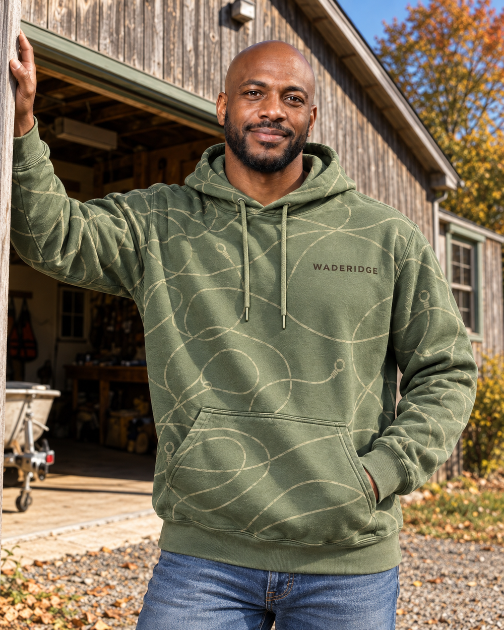 Sorry For What I Said While Untangling My Line All-Over Print Hoodie — model front