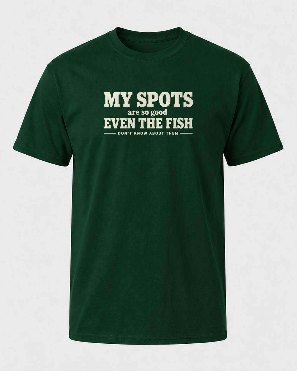 Spots So Good tee — forest, front