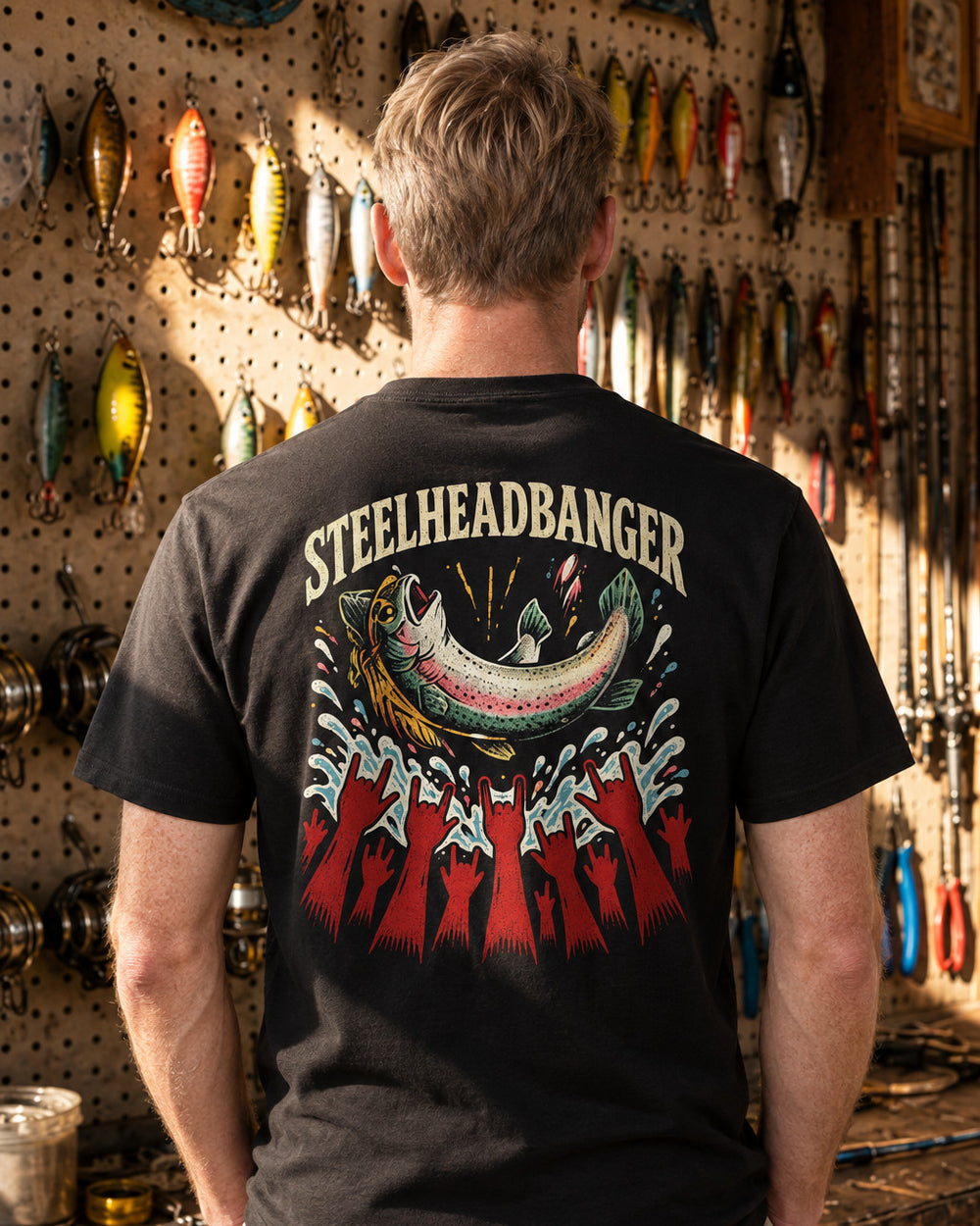 tee model black front