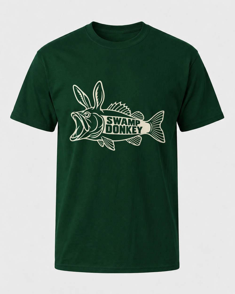 Swamp Donkey tee — forest, front