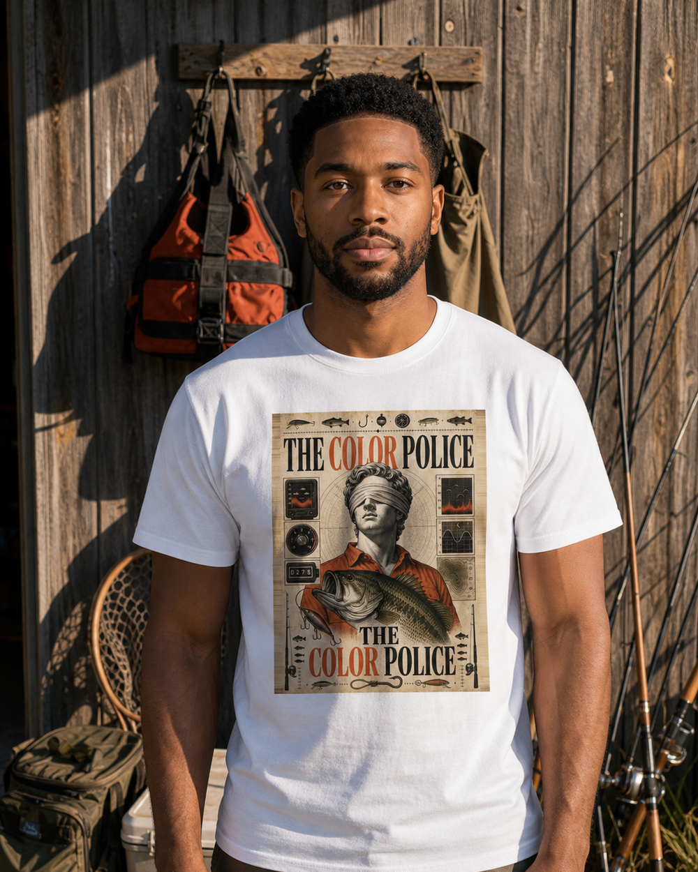 The Color Police tee — worn, front